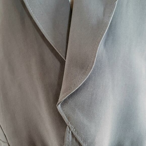 BCBGeneration Sage Green Open Front Buttoned Lapel Peplum Ruffle Hem Jacket - Picture 8 of 16